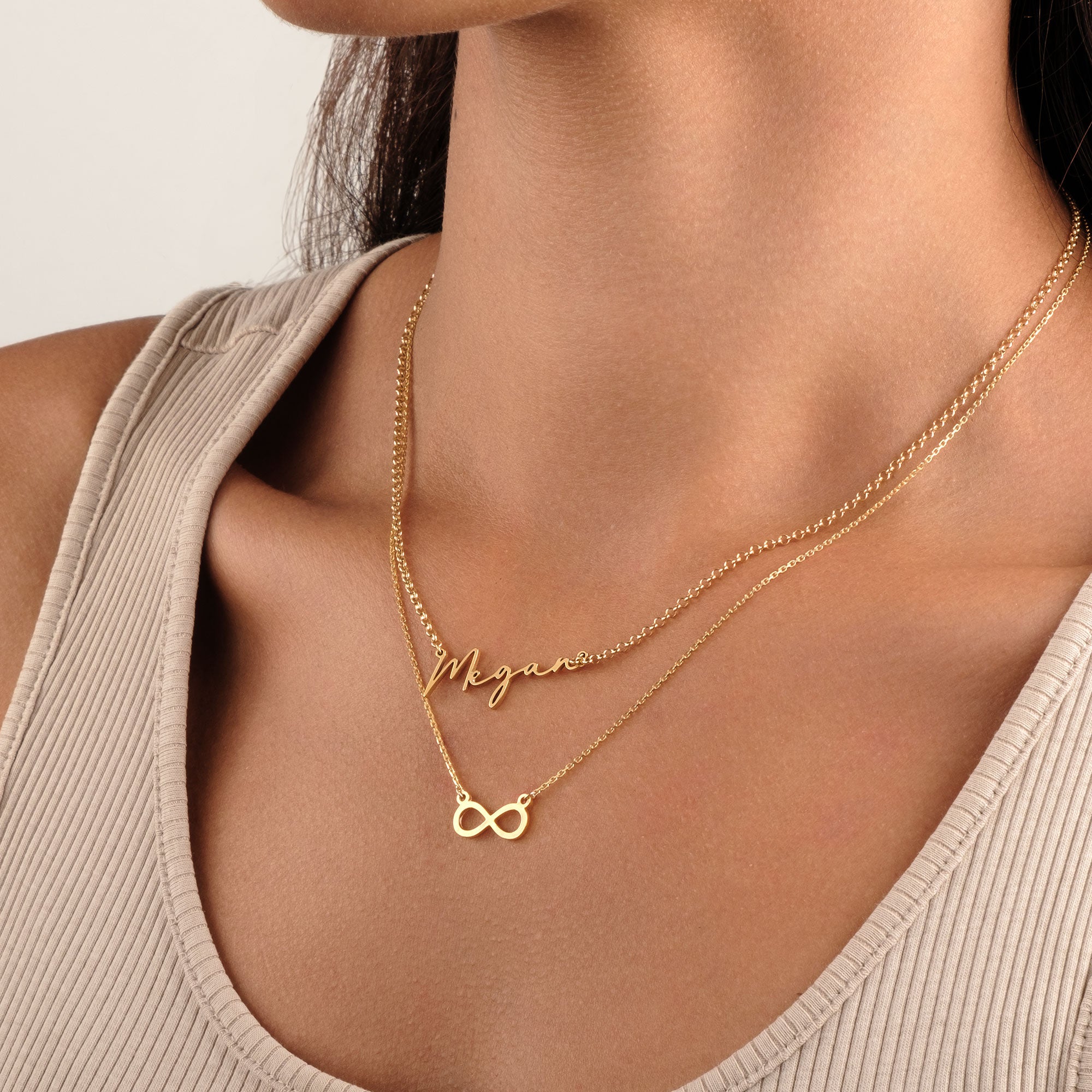 GIANI B Beautiful infinity necklace Theme 18K Gold store Over Sterling Silver