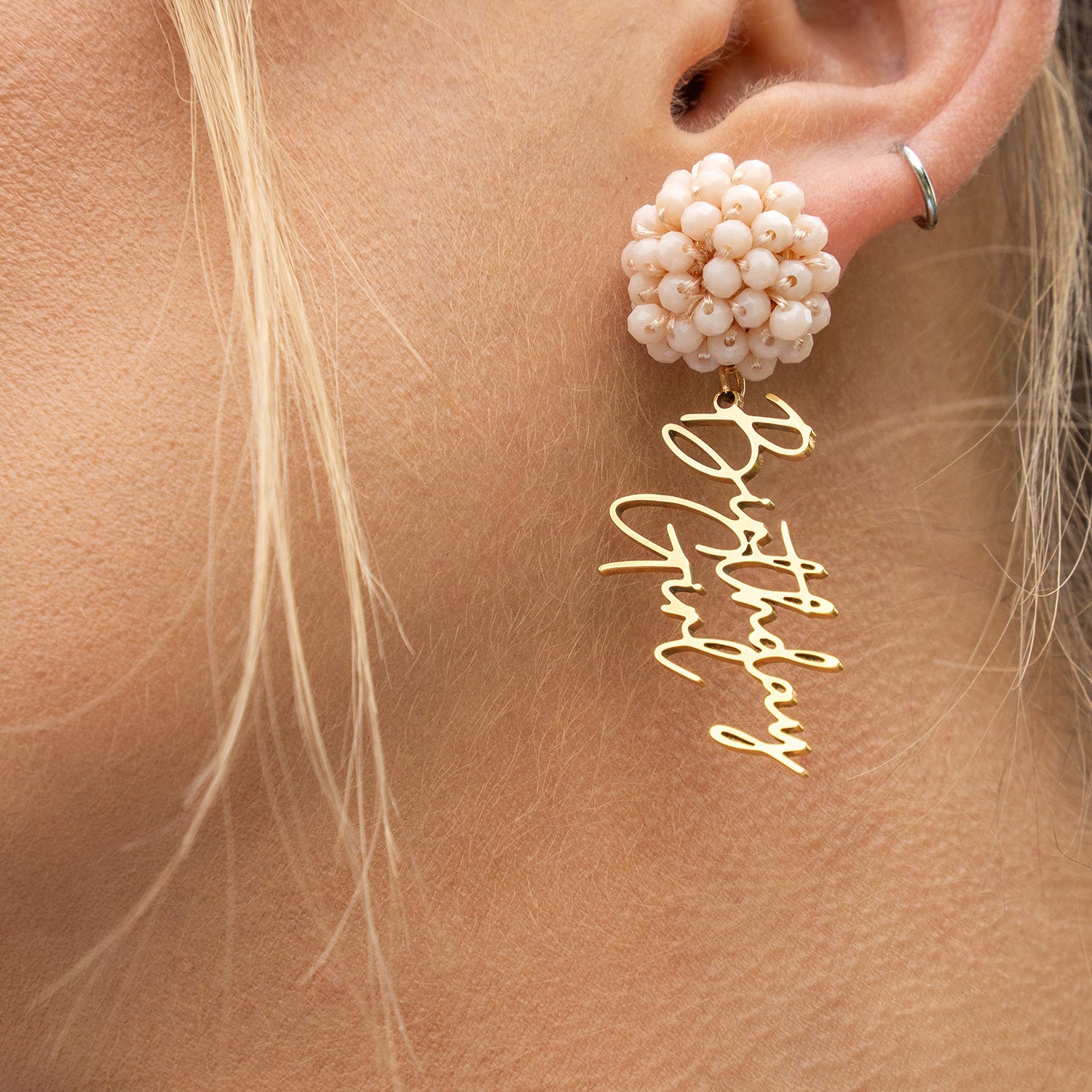 Gold Plated Birthday Girl Earrings