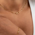 Gold Plated Initials Necklace