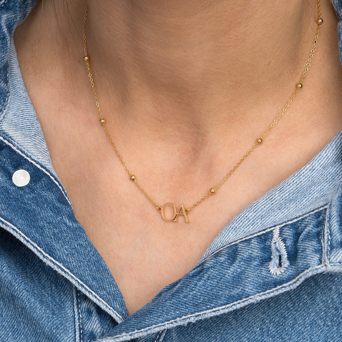 Gold Plated Initials Necklace