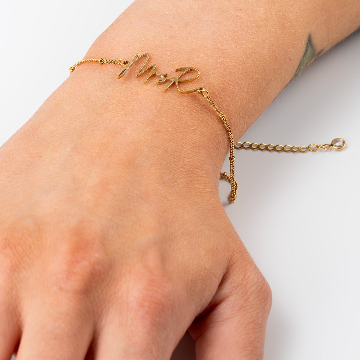 Gold Plated Personalised Mrs Bracelet
