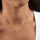 Gold Plated Personalised Mrs Necklace