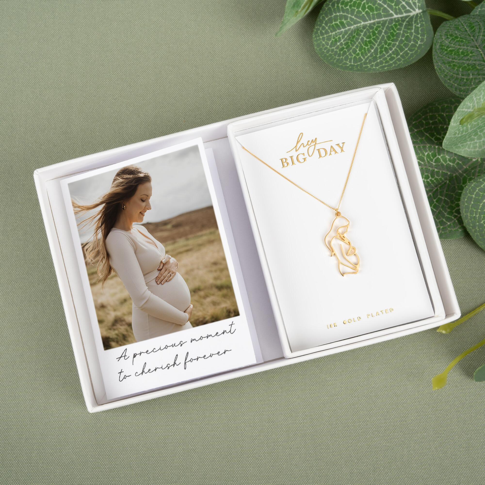 Gold Plated Personalised "Pregnancy" Necklace Gift Box