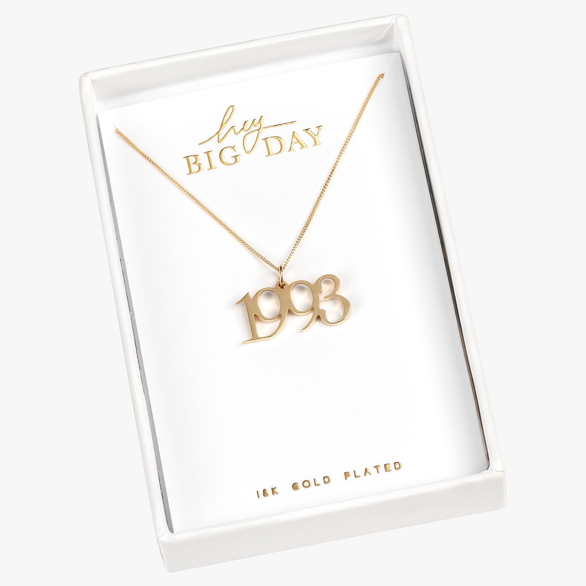 Gold Plated Personalised " Year Of Birth " Necklace