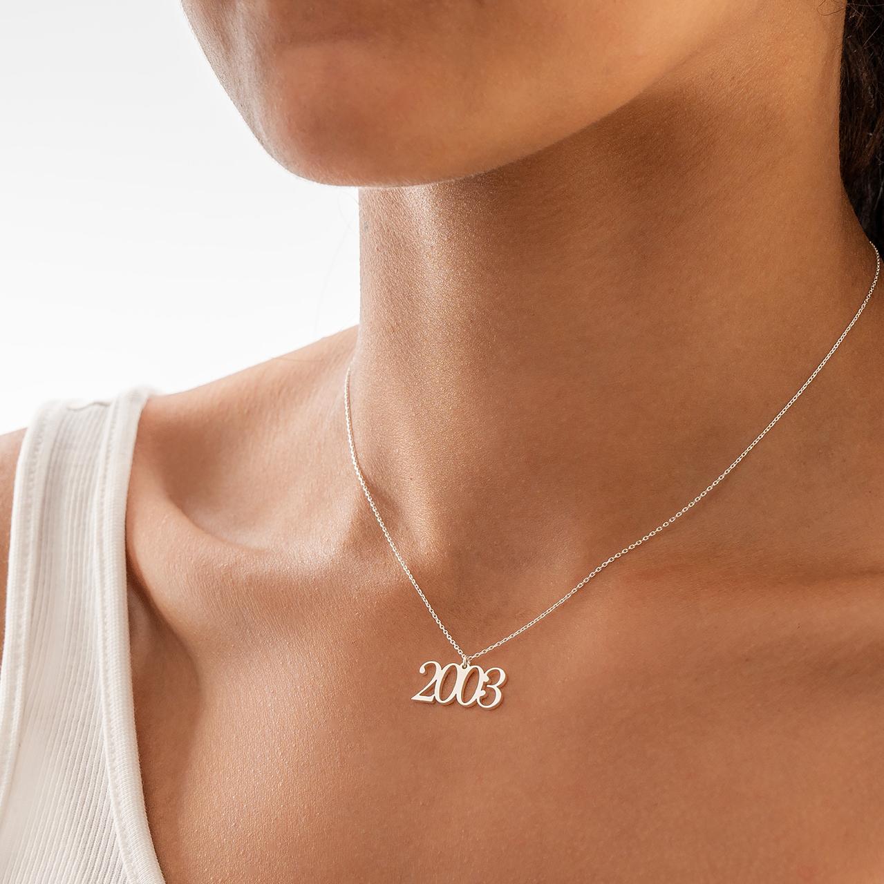 Gold/Silver Personalised " Year Of Birth " Necklace