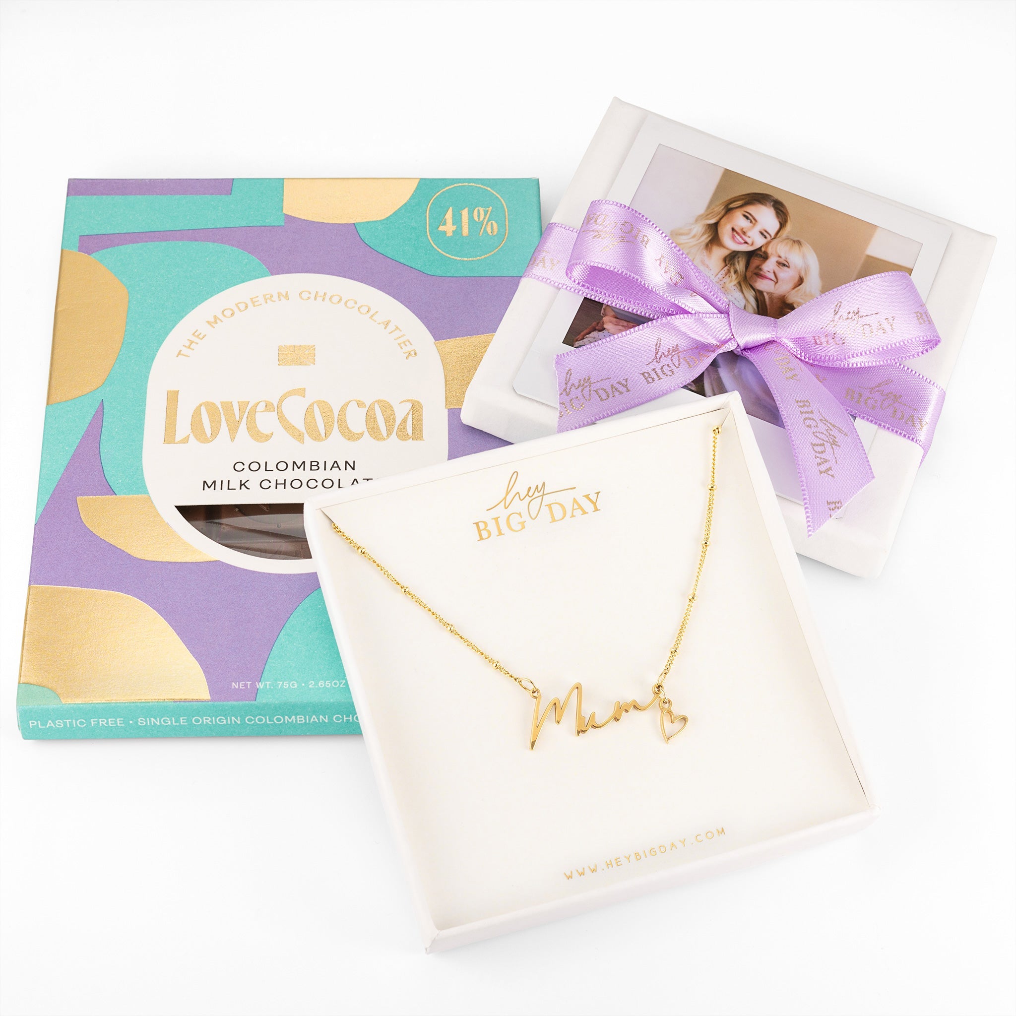 Mum Necklace with Heart Charm & Polaroid Photo mothers day