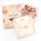 Name Necklace with Heart Charm & Polaroid Photo Gift gold jewellery