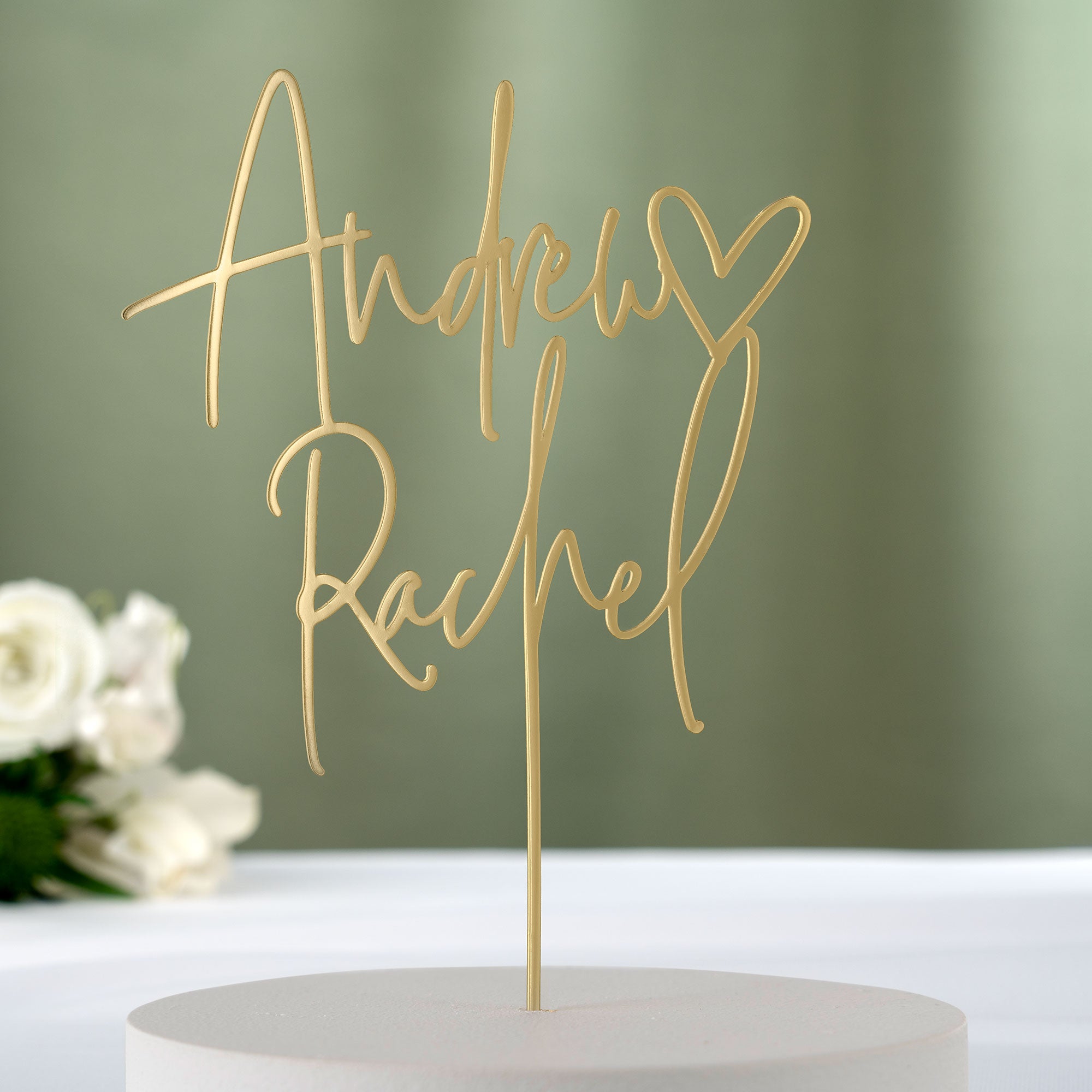 Personalised Gold Plated Wedding Cake Topper
