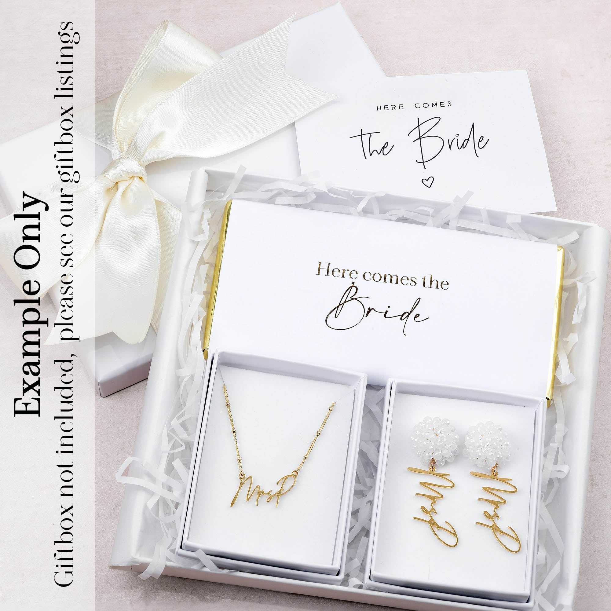 Personalised Mrs Necklace with Card Gift Set